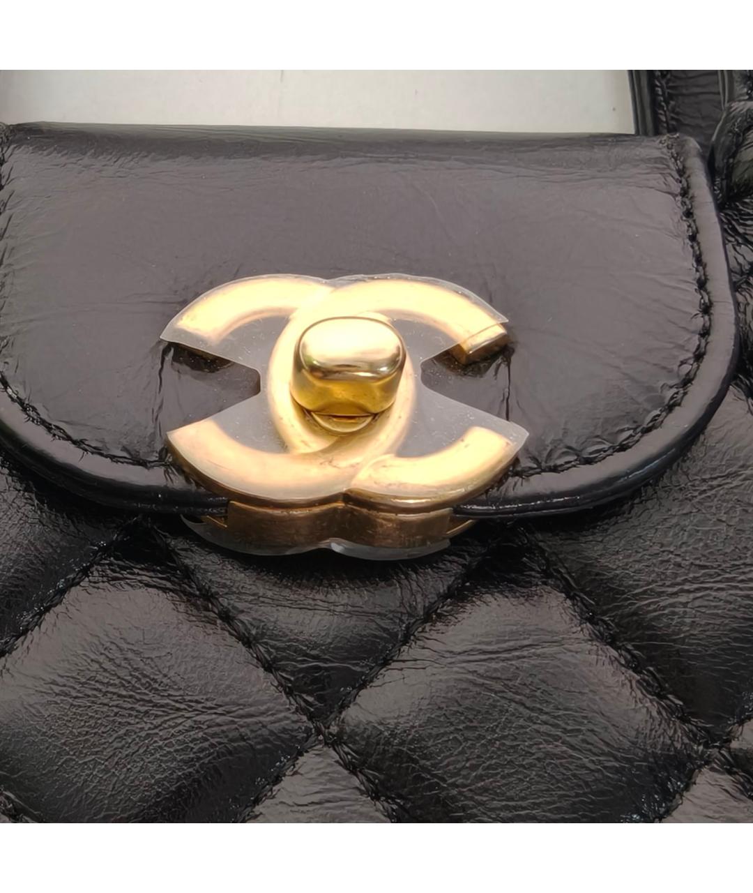 CHANEL Черная кожаная сумка через плечо, фото 7