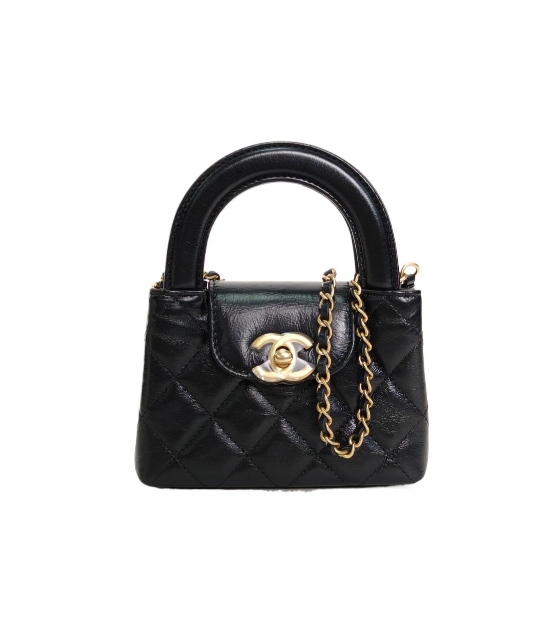 CHANEL Черная кожаная сумка через плечо, фото 9