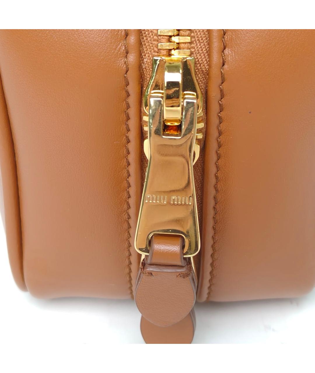 MIU MIU Коричневая кожаная сумка с короткими ручками, фото 8
