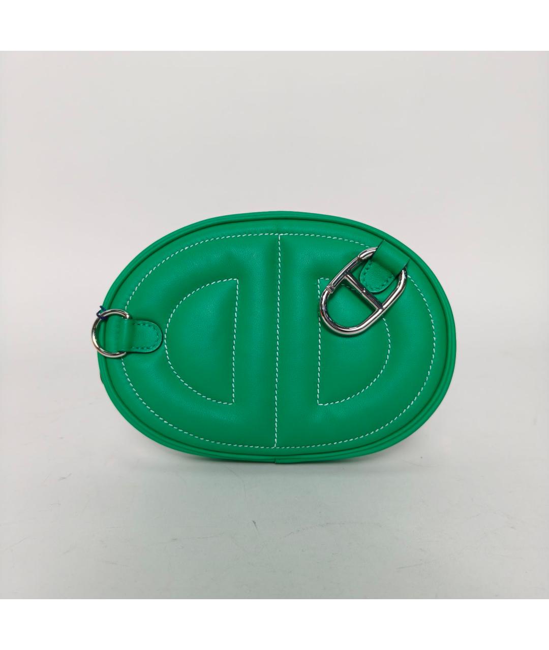 HERMES Зеленая кожаная сумка через плечо, фото 4