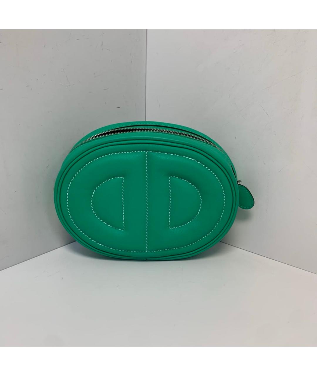 HERMES Зеленая кожаная сумка через плечо, фото 8