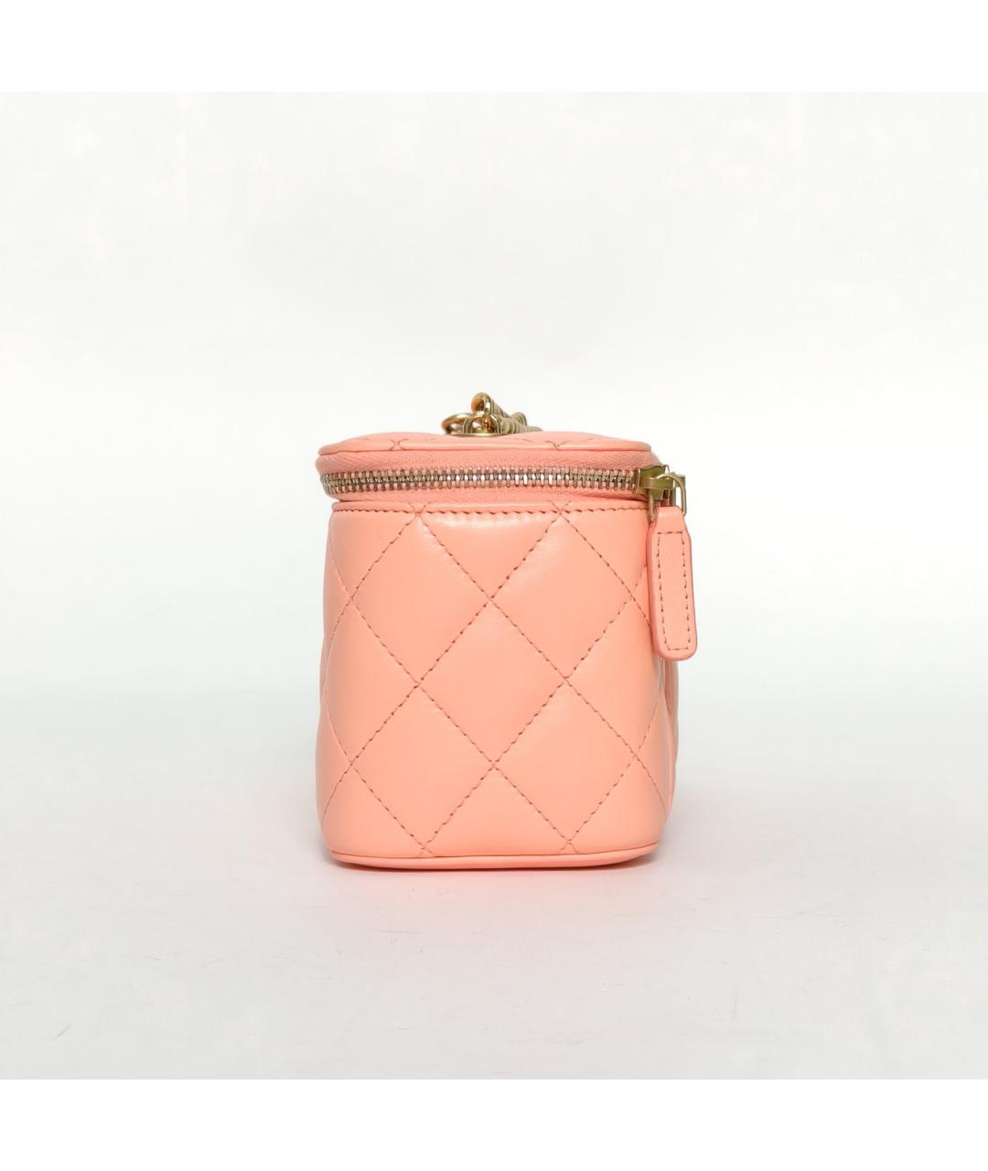 CHANEL Коралловая кожаная сумка через плечо, фото 3