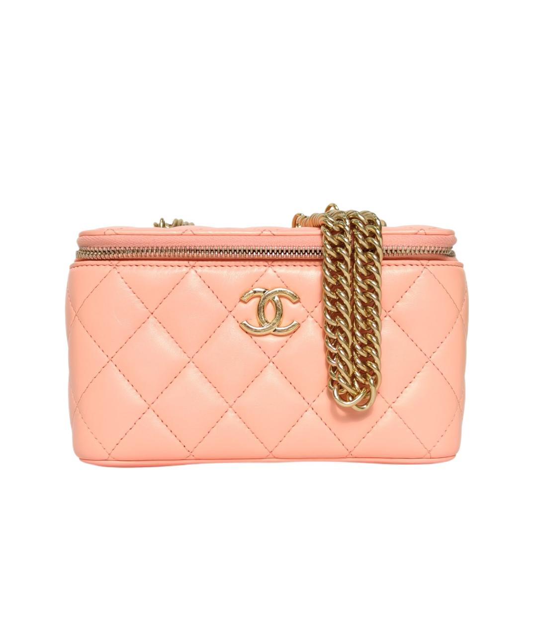 CHANEL Коралловая кожаная сумка через плечо, фото 10