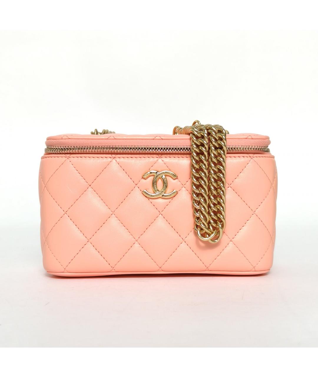 CHANEL Коралловая кожаная сумка через плечо, фото 2