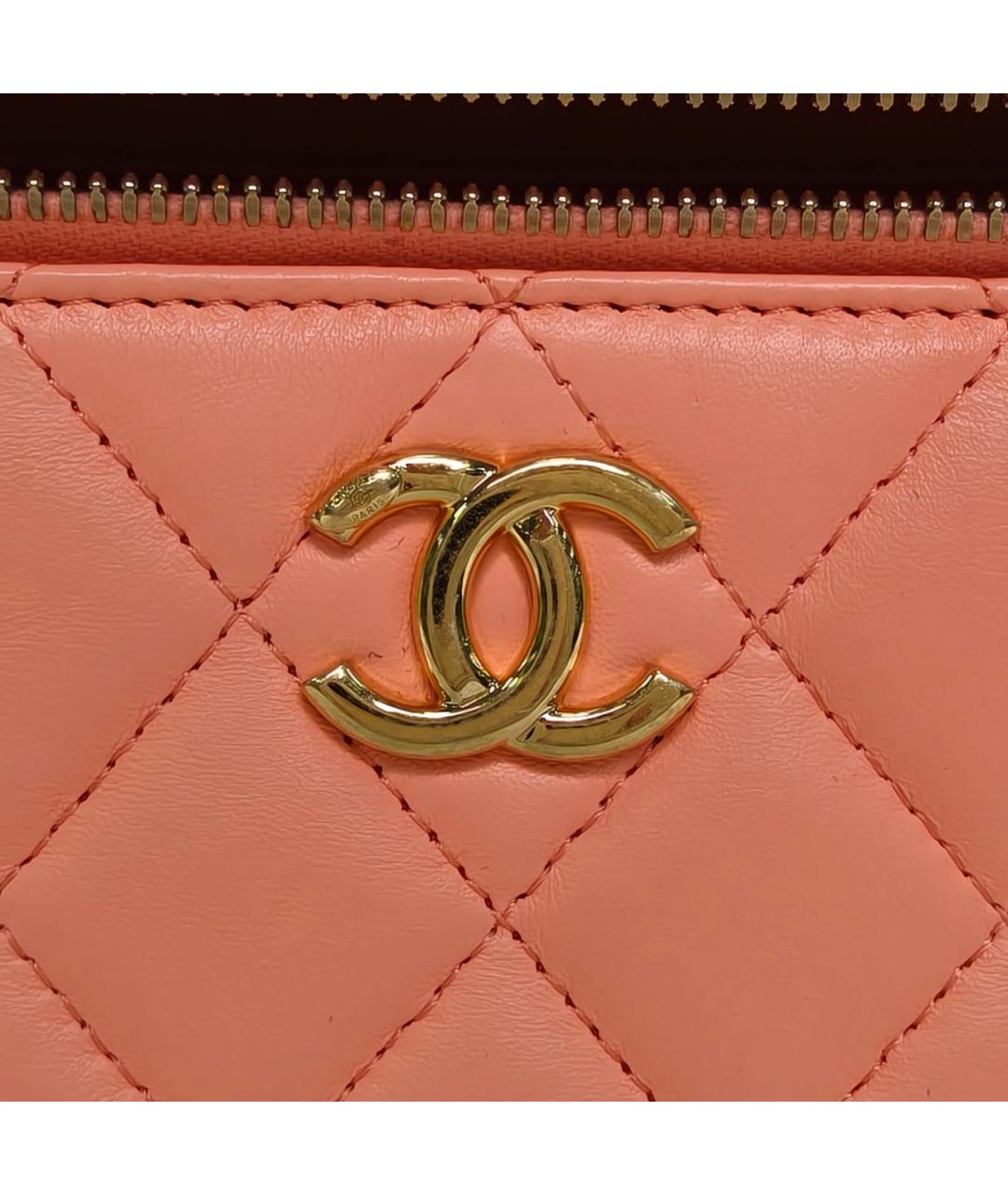 CHANEL Коралловая кожаная сумка через плечо, фото 7
