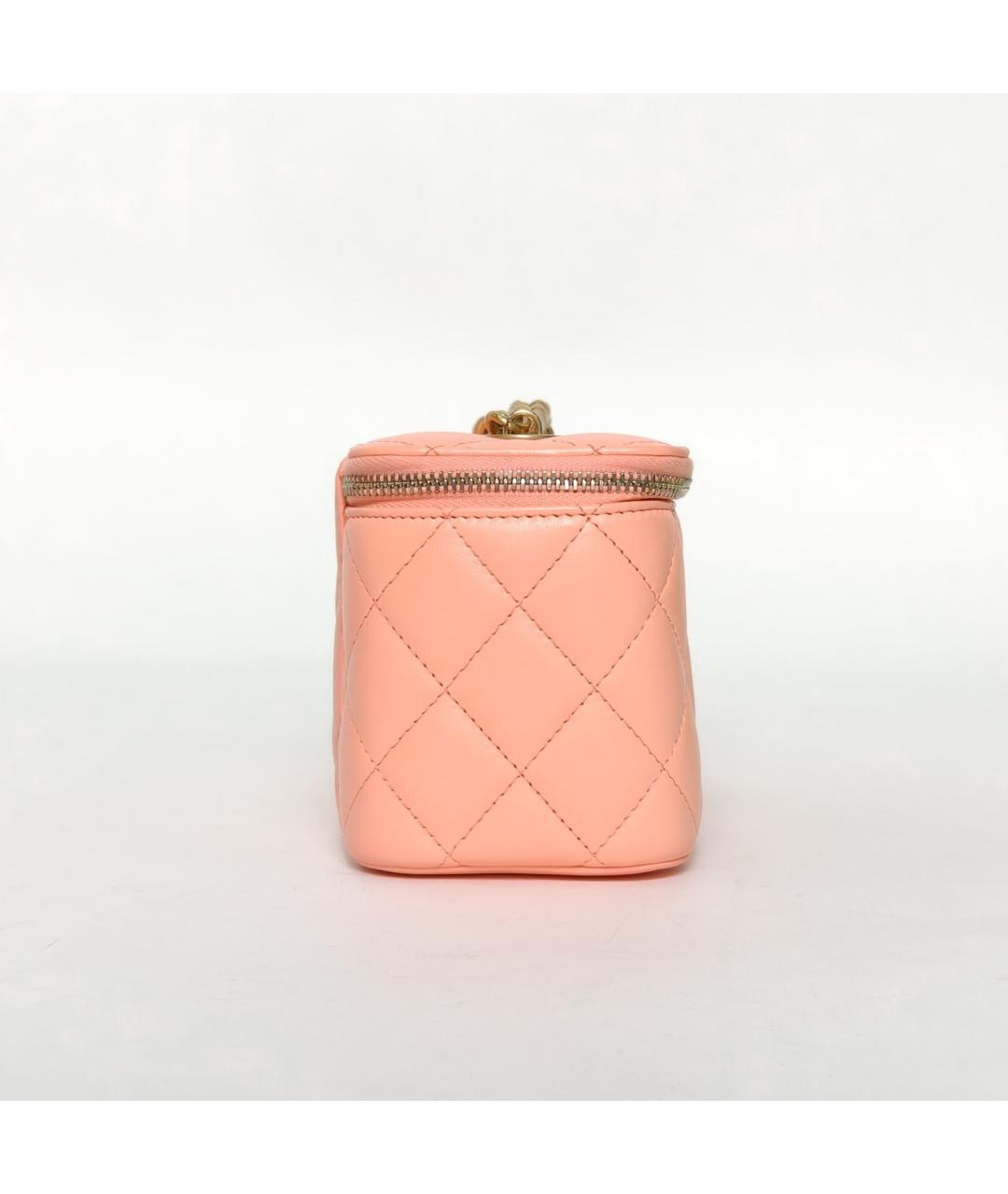 CHANEL Коралловая кожаная сумка через плечо, фото 5