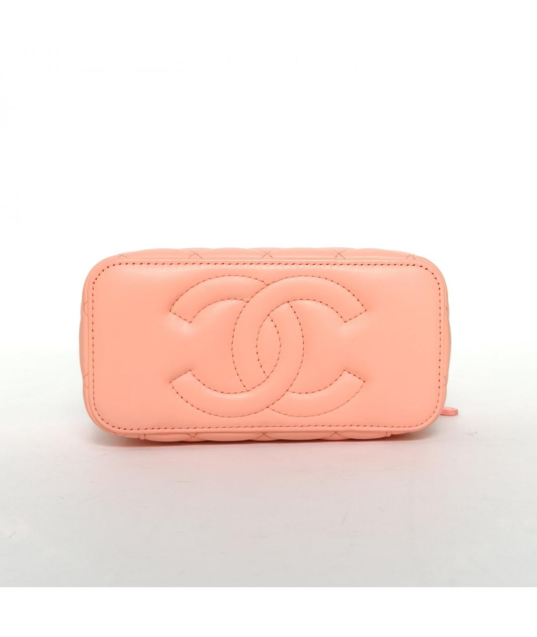 CHANEL Коралловая кожаная сумка через плечо, фото 6