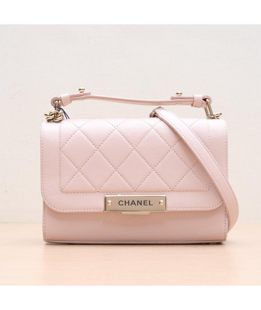 CHANEL Розовая кожаная сумка через плечо, фото 2