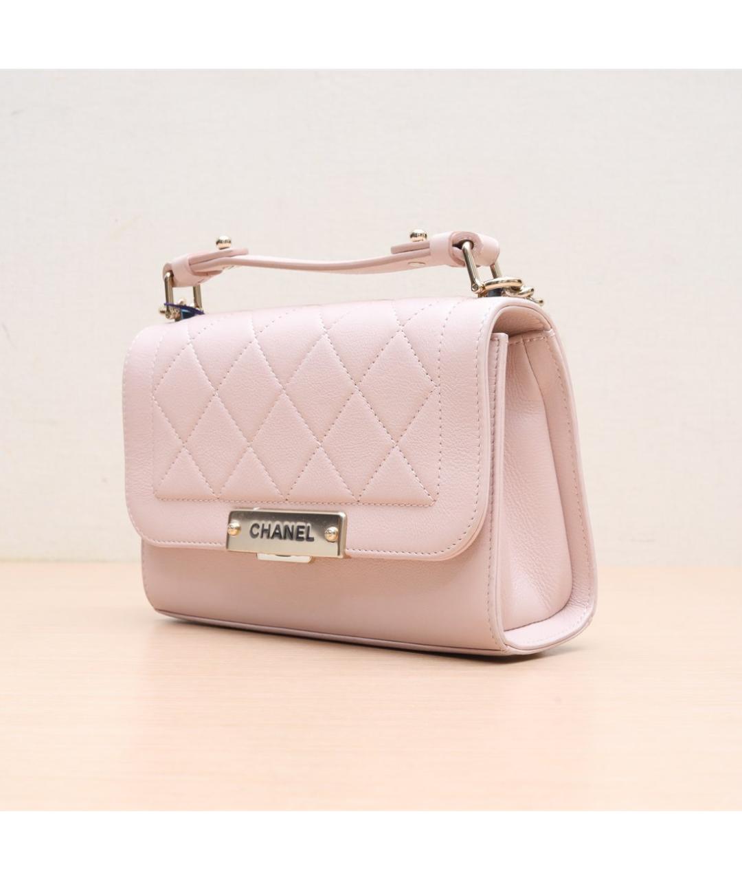 CHANEL Розовая кожаная сумка через плечо, фото 3