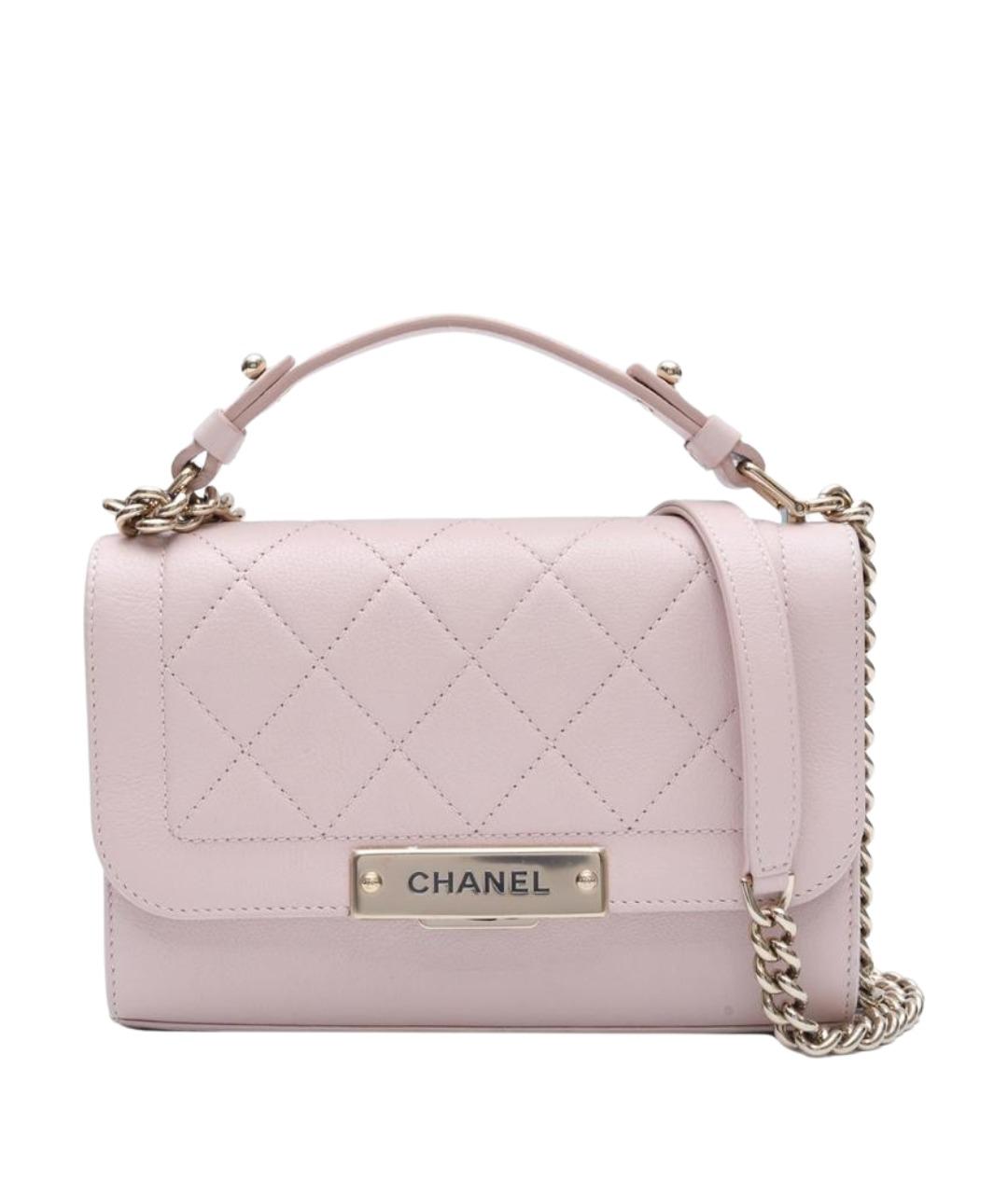 CHANEL Розовая кожаная сумка через плечо, фото 1