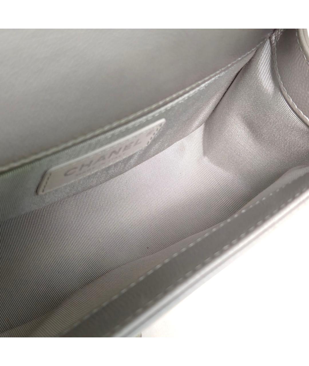 CHANEL Серебряная кожаная сумка через плечо, фото 8