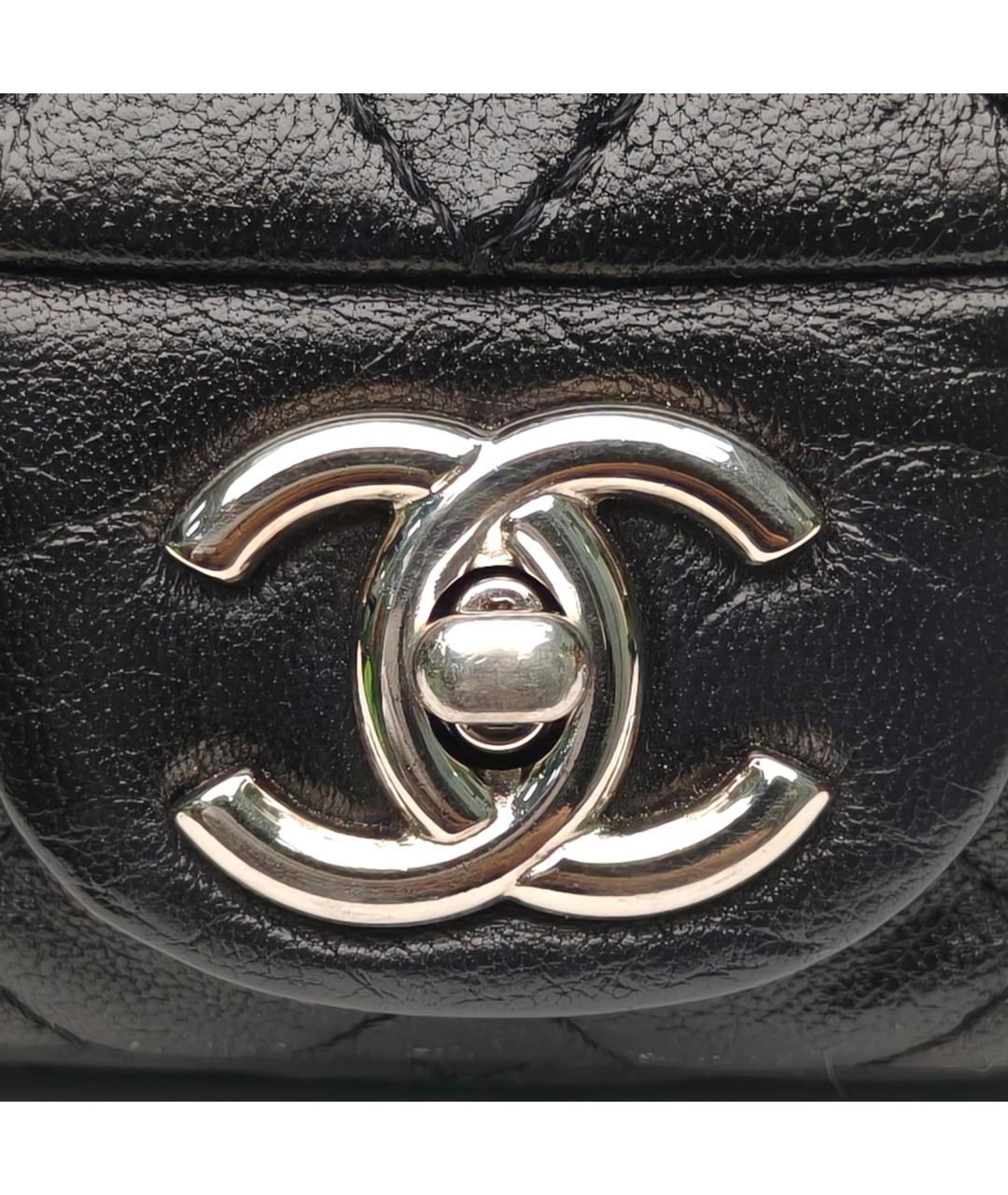 CHANEL Черная кожаная сумка через плечо, фото 7