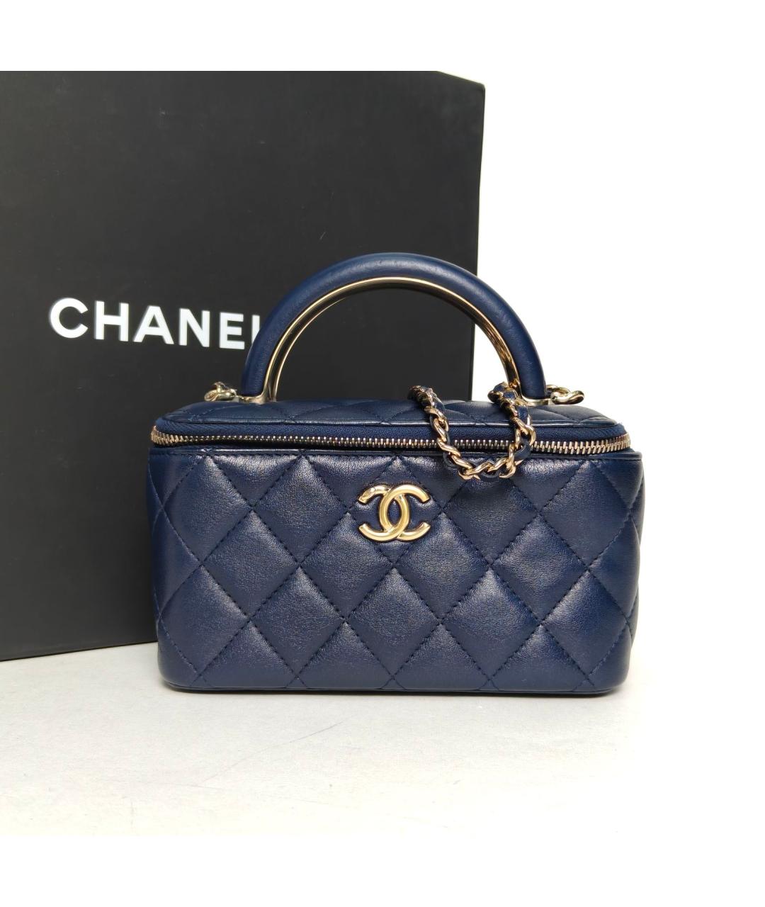 CHANEL Темно-синяя сумка через плечо, фото 9