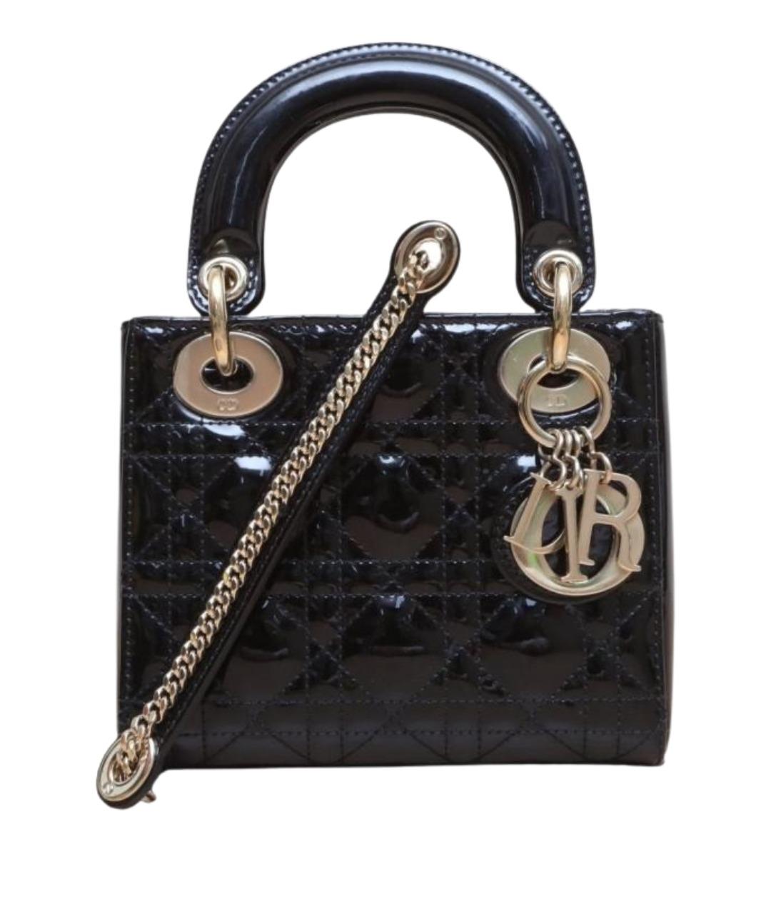 CHRISTIAN DIOR Черная кожаная сумка через плечо, фото 1