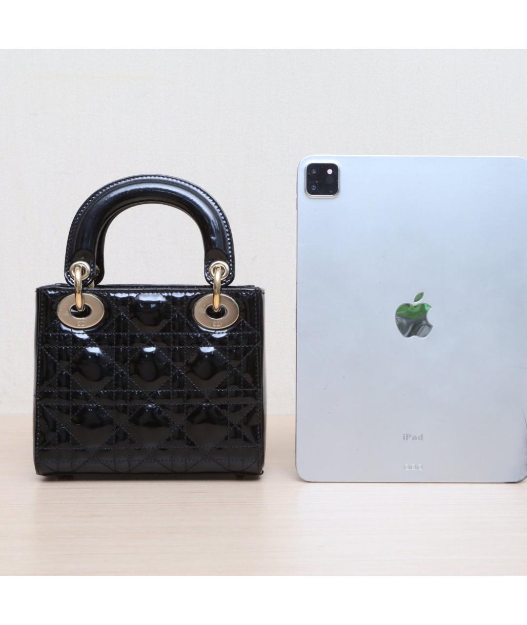 CHRISTIAN DIOR Черная кожаная сумка через плечо, фото 6