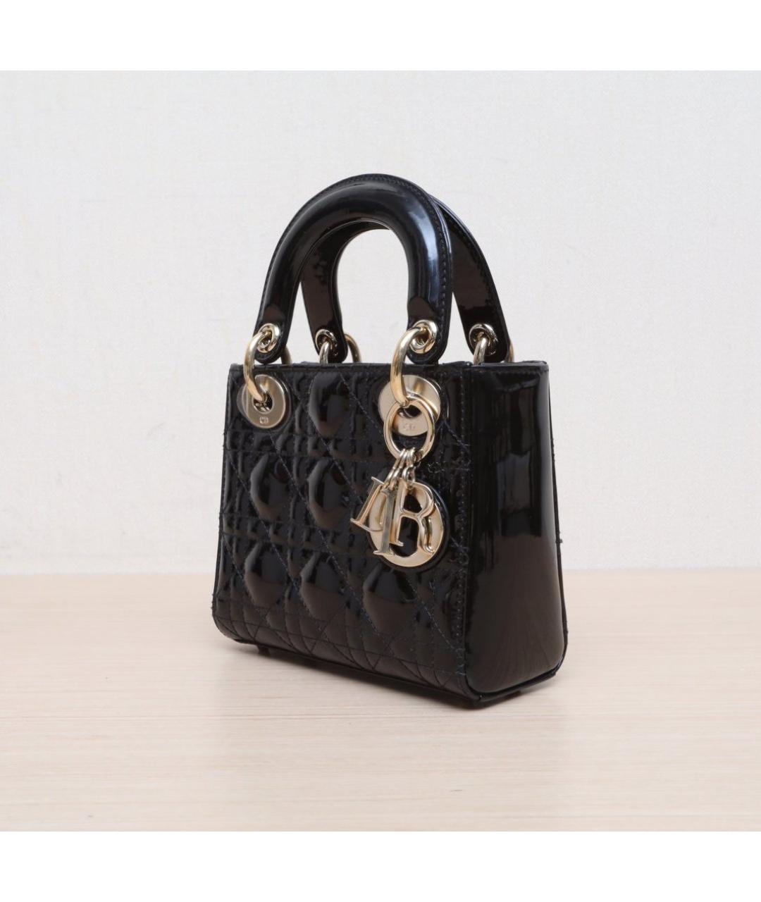 CHRISTIAN DIOR Черная кожаная сумка через плечо, фото 3