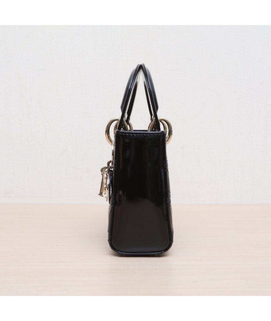 CHRISTIAN DIOR Черная кожаная сумка через плечо, фото 4