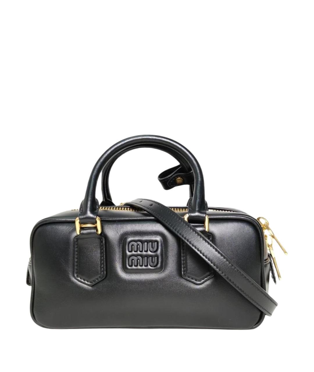 MIU MIU Черная кожаная сумка с короткими ручками, фото 1