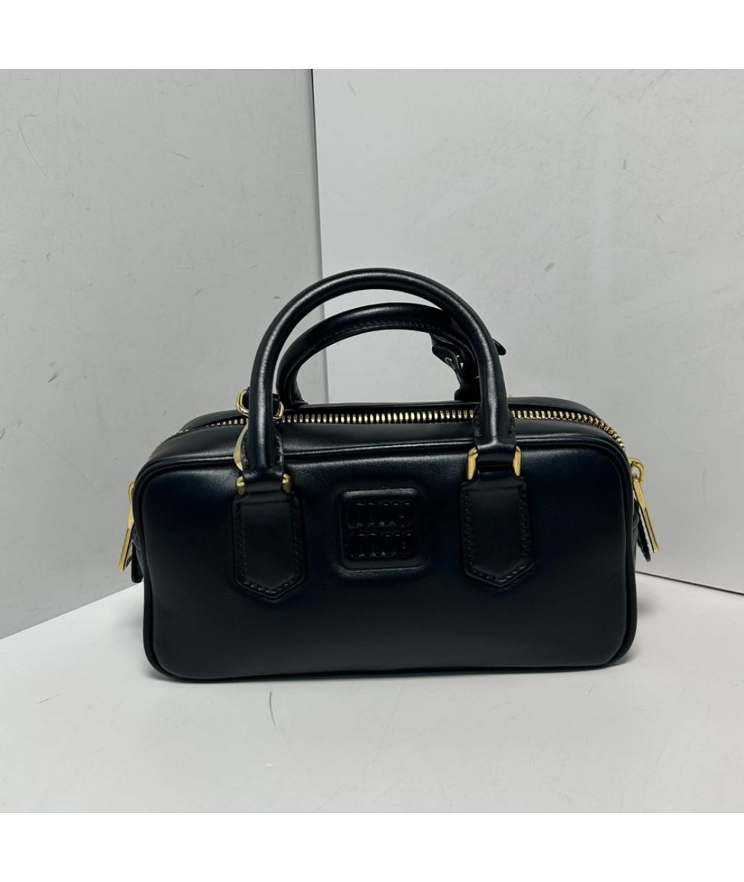 MIU MIU Черная кожаная сумка с короткими ручками, фото 8
