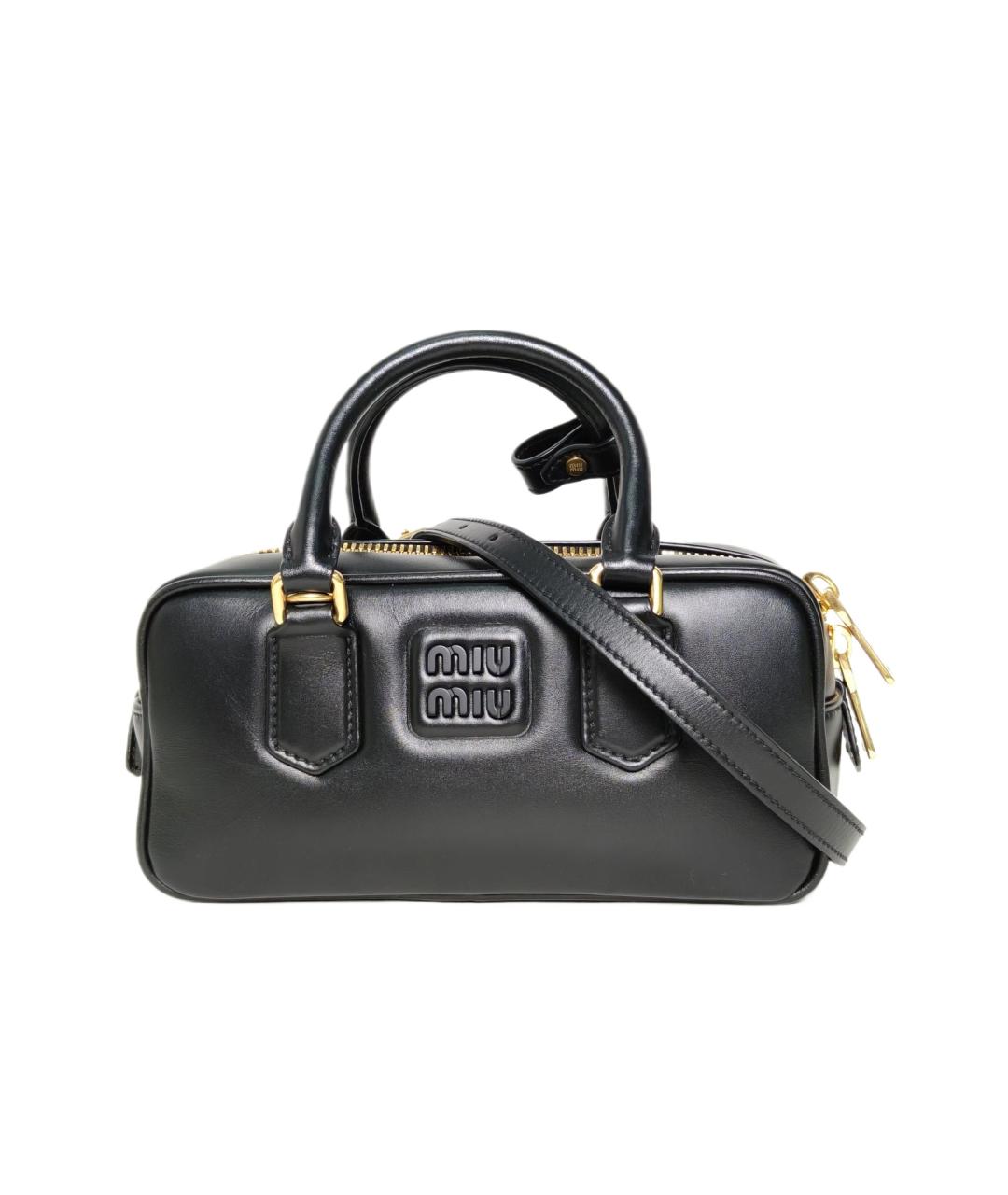 MIU MIU Черная кожаная сумка с короткими ручками, фото 10