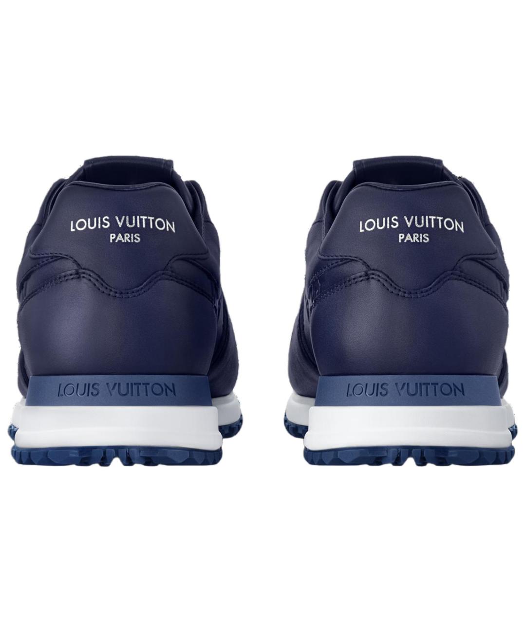 LOUIS VUITTON Синие кожаные низкие кроссовки / кеды, фото 4