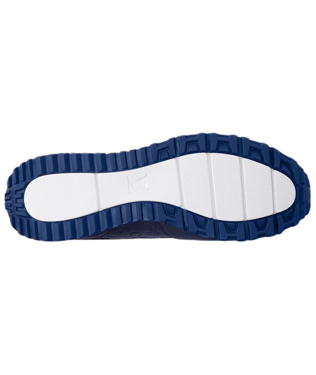 LOUIS VUITTON Синие кожаные низкие кроссовки / кеды, фото 5