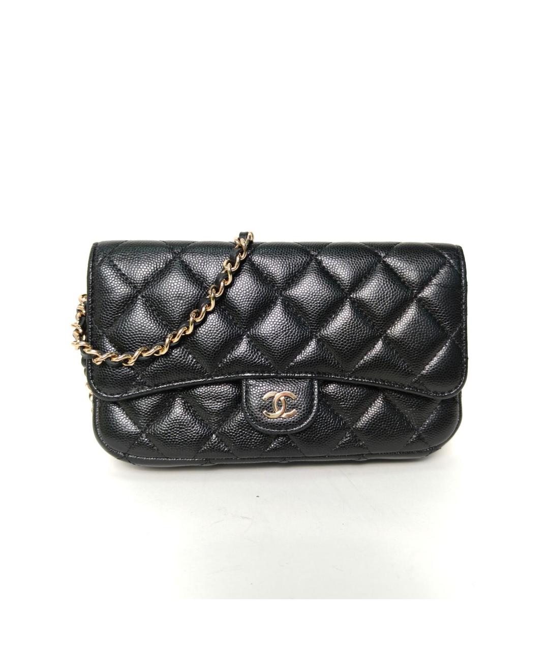 CHANEL Черная кожаная сумка через плечо, фото 2