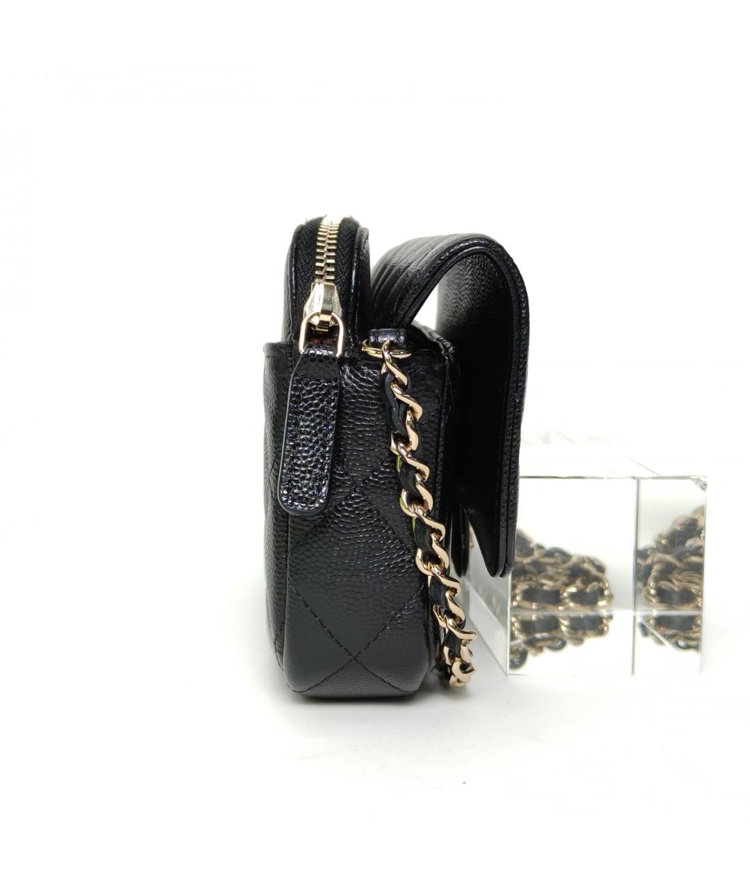 CHANEL Черная кожаная сумка через плечо, фото 3