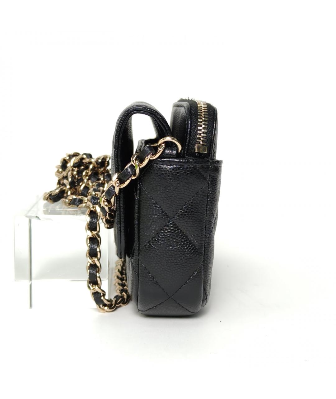 CHANEL Черная кожаная сумка через плечо, фото 5