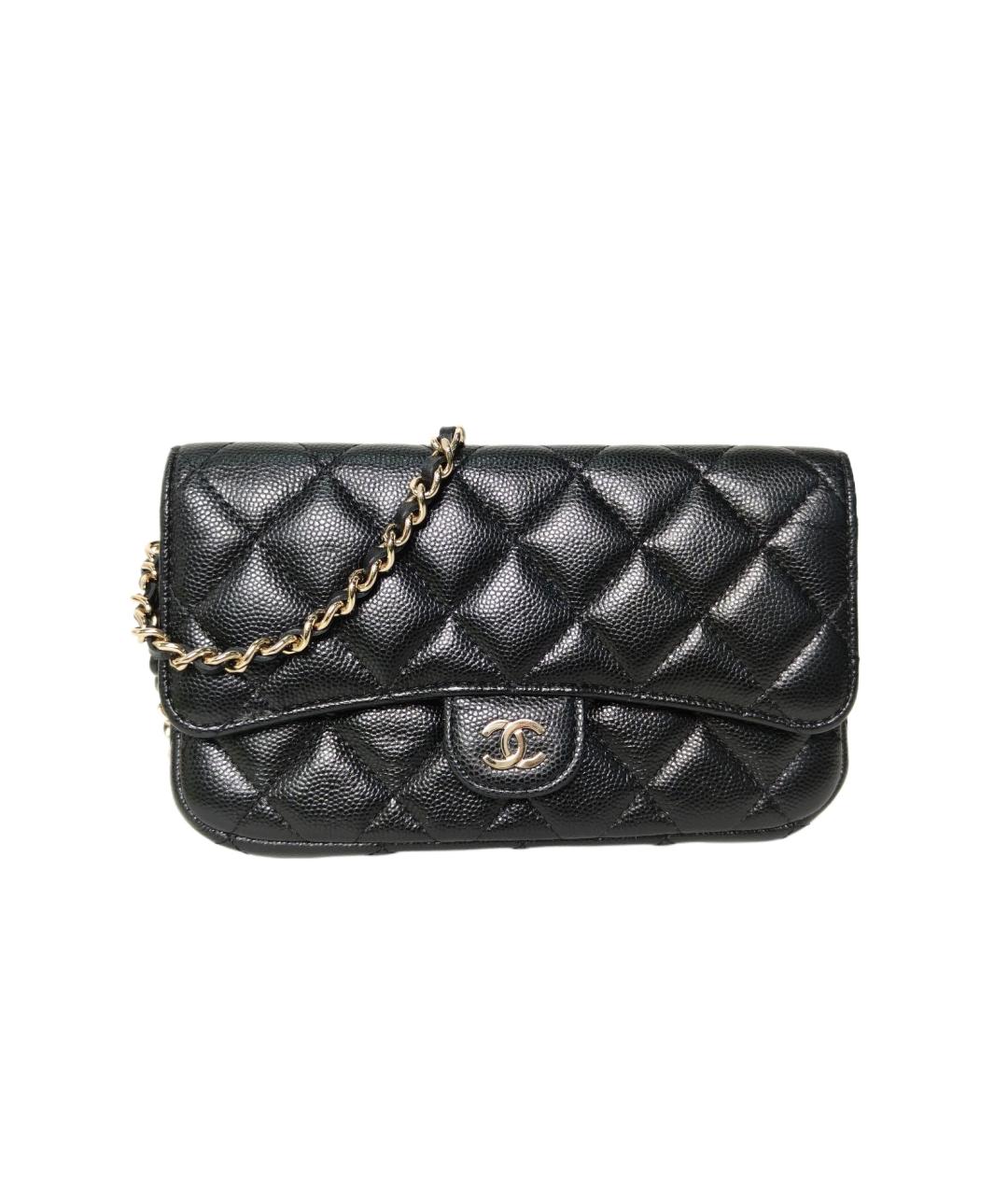 CHANEL Черная кожаная сумка через плечо, фото 9
