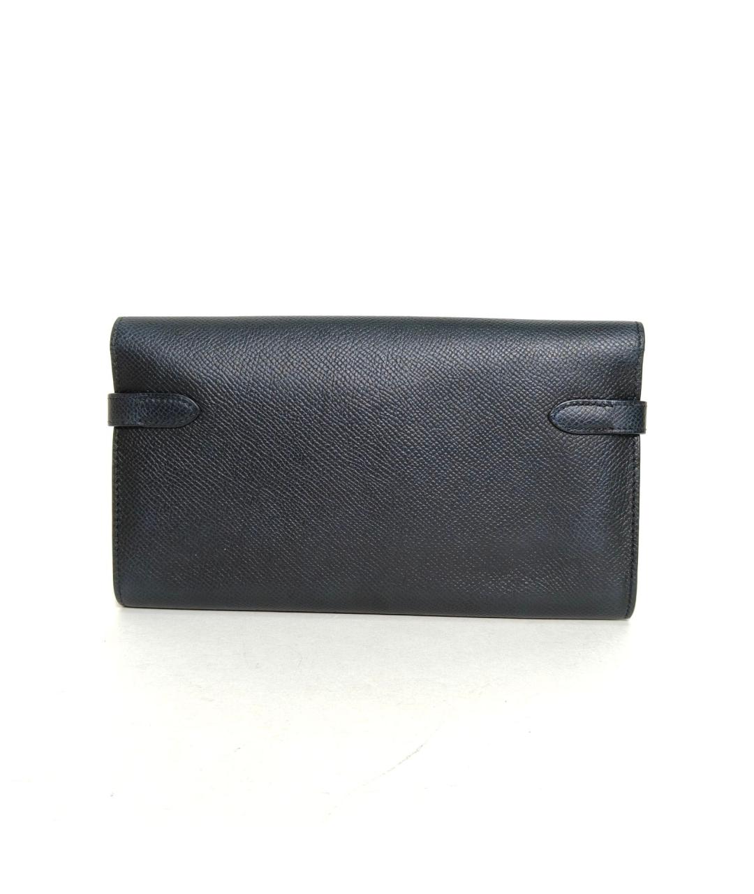HERMES Черный кожаный кошелек, фото 4