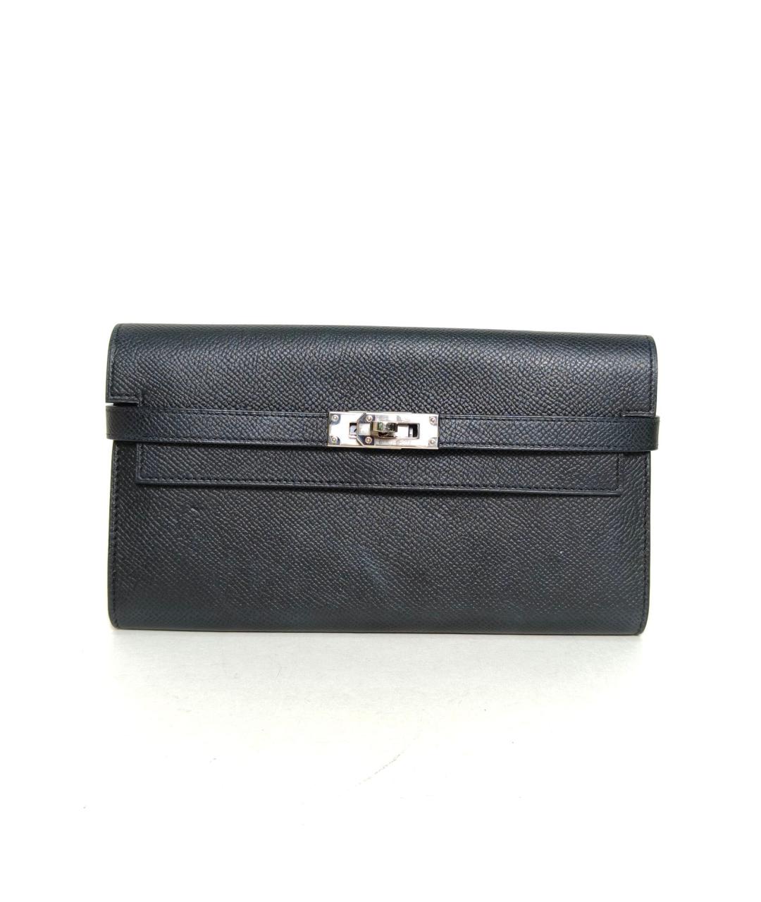 HERMES Черный кожаный кошелек, фото 2