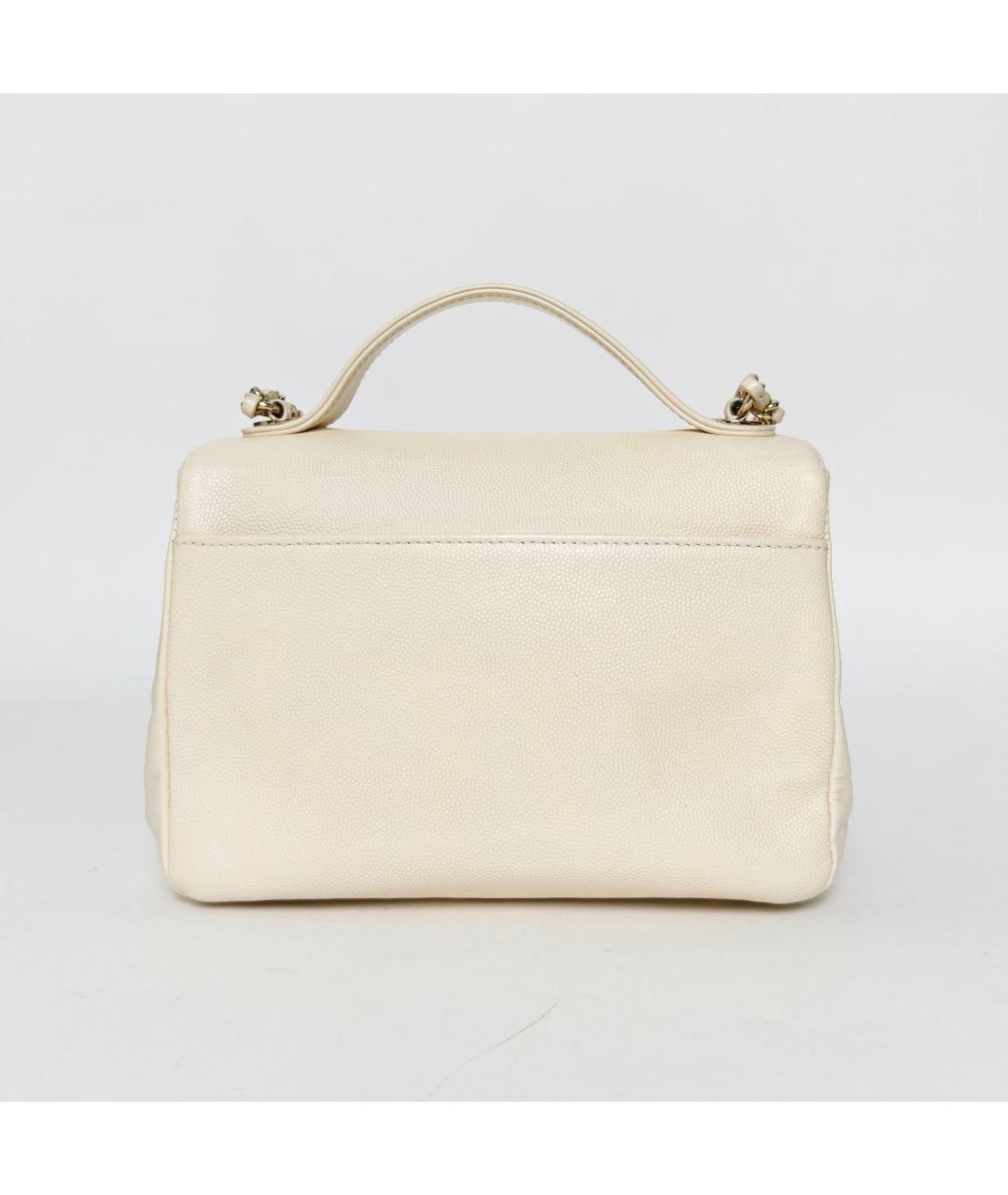 CHANEL Белая кожаная сумка через плечо, фото 4