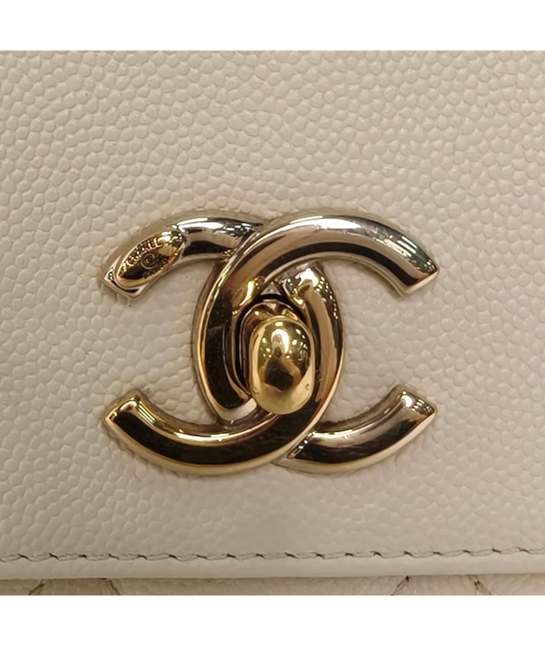 CHANEL Белая кожаная сумка через плечо, фото 7