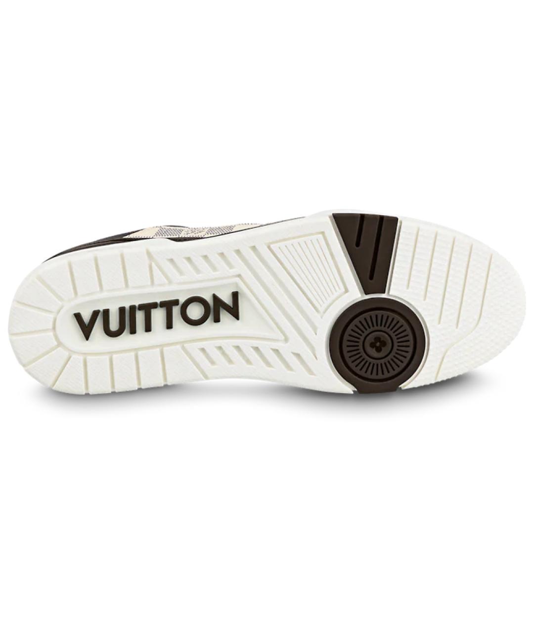 LOUIS VUITTON Коричневые кожаные кроссовки, фото 5