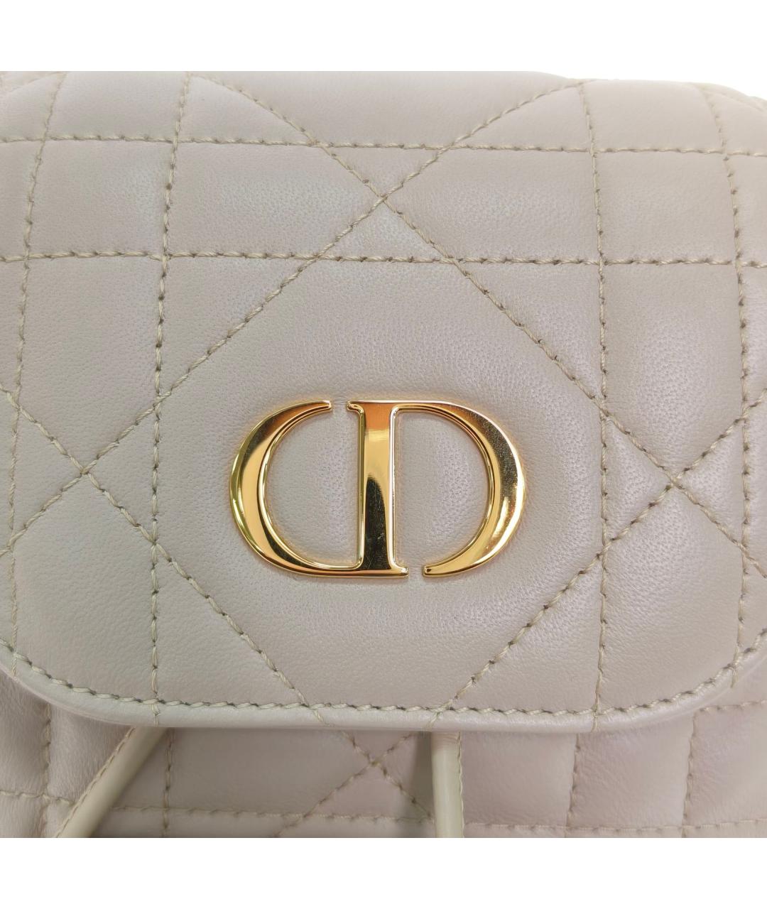 CHRISTIAN DIOR Бежевый кожаный рюкзак, фото 7