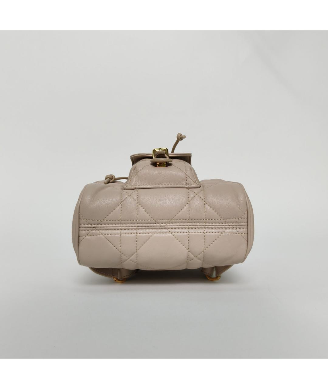 CHRISTIAN DIOR Бежевый кожаный рюкзак, фото 6