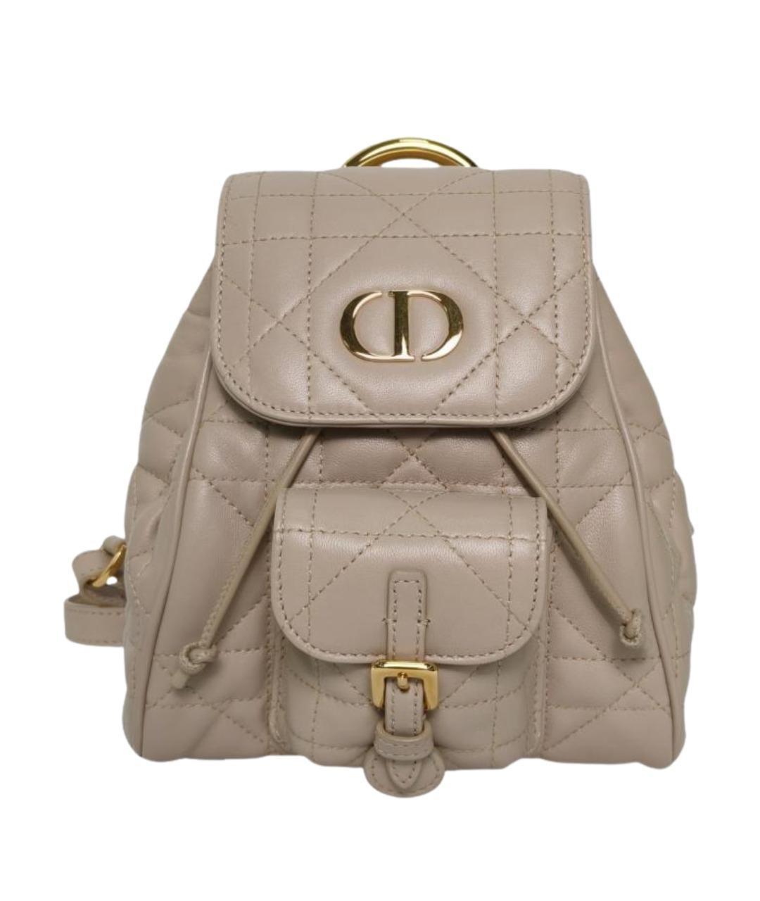 CHRISTIAN DIOR Бежевый кожаный рюкзак, фото 1