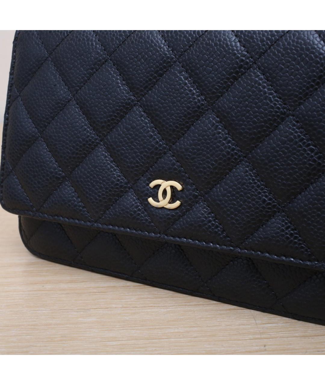 CHANEL Черная кожаная сумка через плечо, фото 8