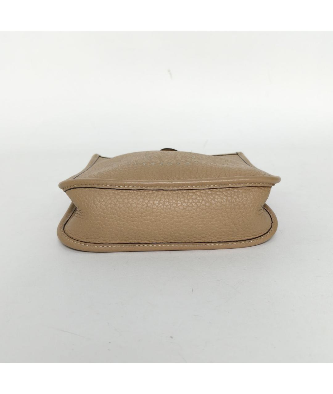 HERMES Бежевая кожаная сумка через плечо, фото 6