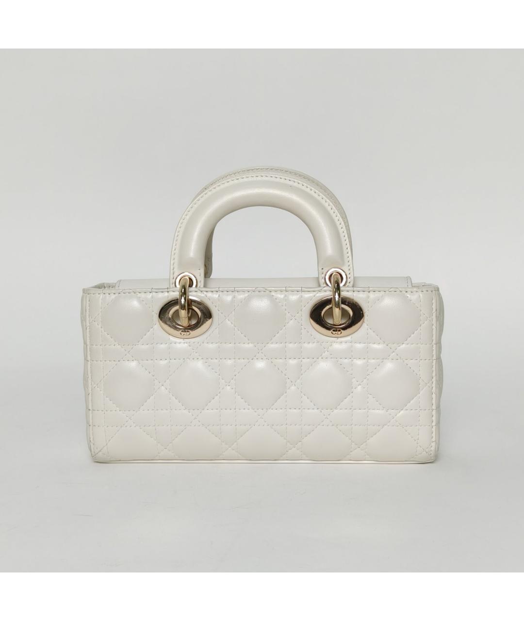 CHRISTIAN DIOR Белая кожаная сумка через плечо, фото 4