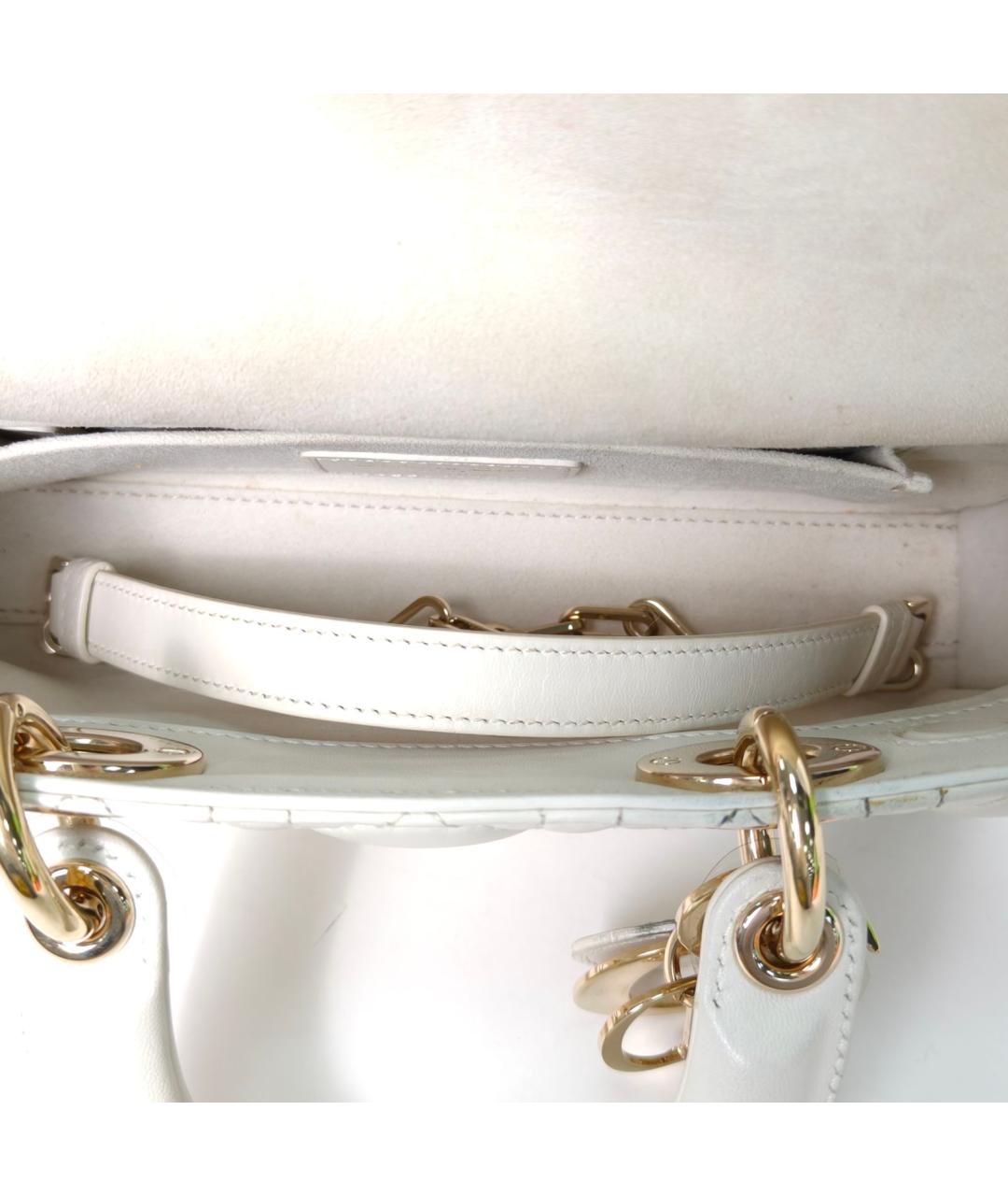CHRISTIAN DIOR Белая кожаная сумка через плечо, фото 9