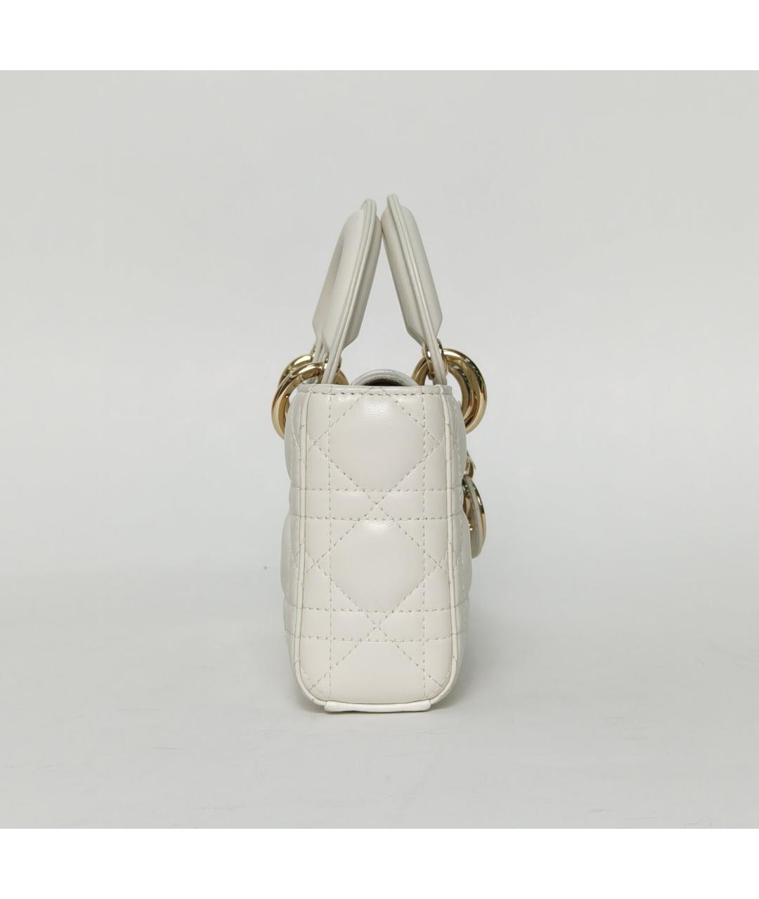 CHRISTIAN DIOR Белая кожаная сумка через плечо, фото 5