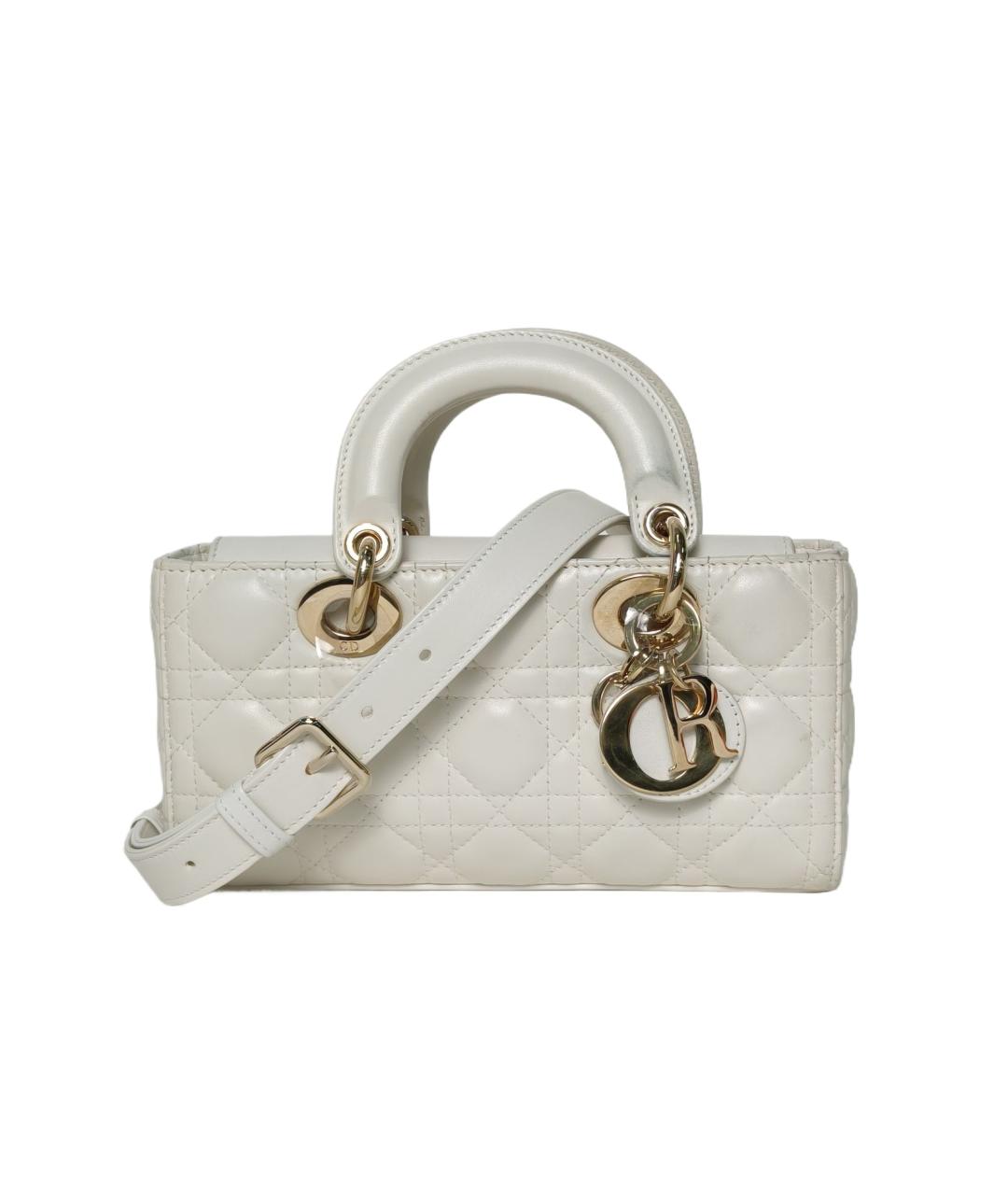 CHRISTIAN DIOR Белая кожаная сумка через плечо, фото 1