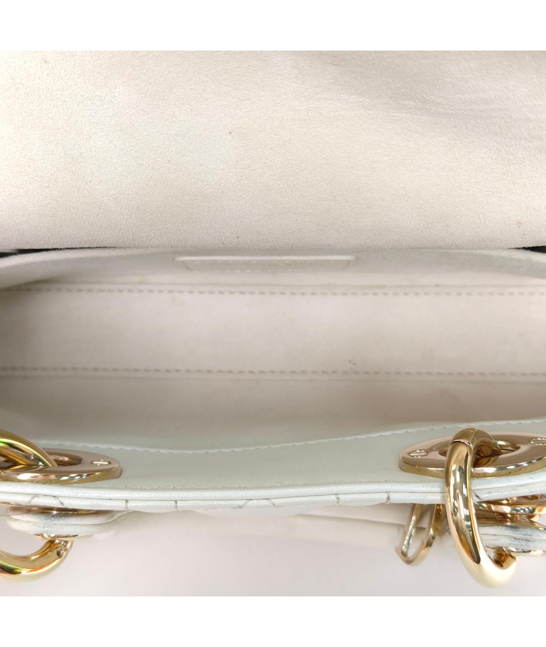 CHRISTIAN DIOR Белая кожаная сумка через плечо, фото 8