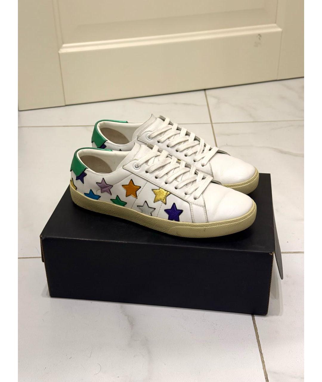 SAINT LAURENT Белые кожаные кеды, фото 3