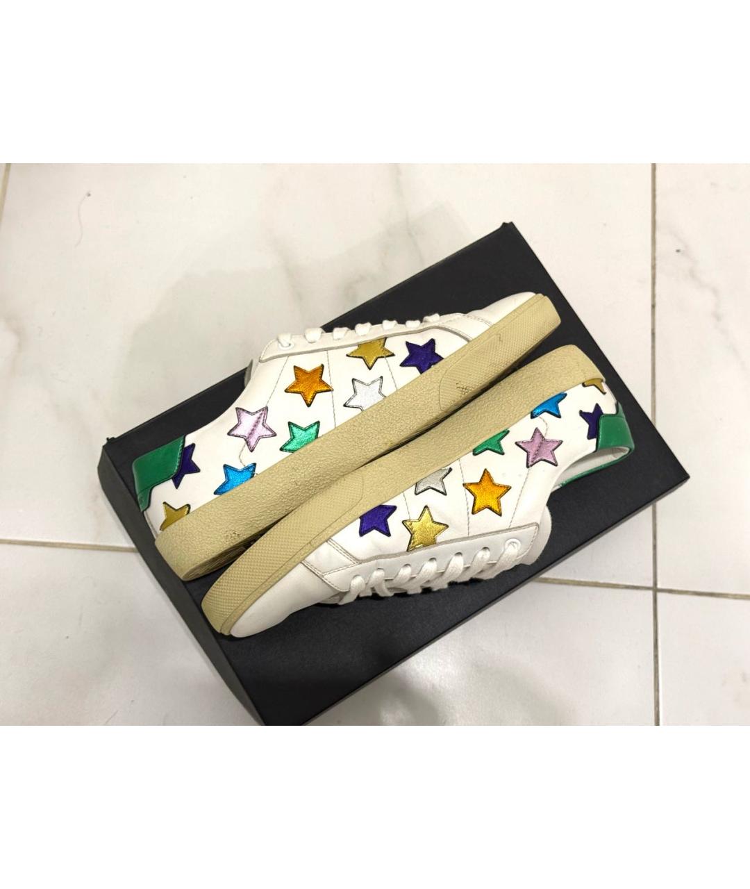 SAINT LAURENT Белые кожаные кеды, фото 8