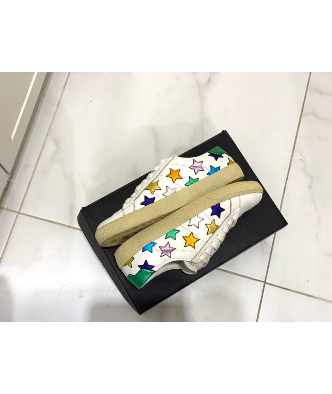 SAINT LAURENT Белые кожаные кеды, фото 9