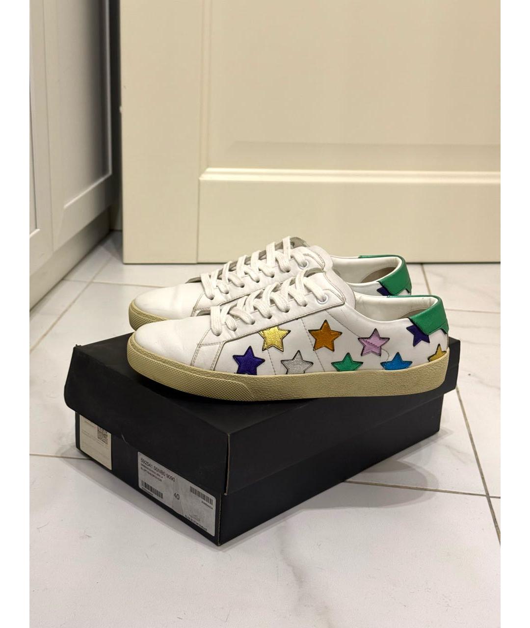 SAINT LAURENT Белые кожаные кеды, фото 4