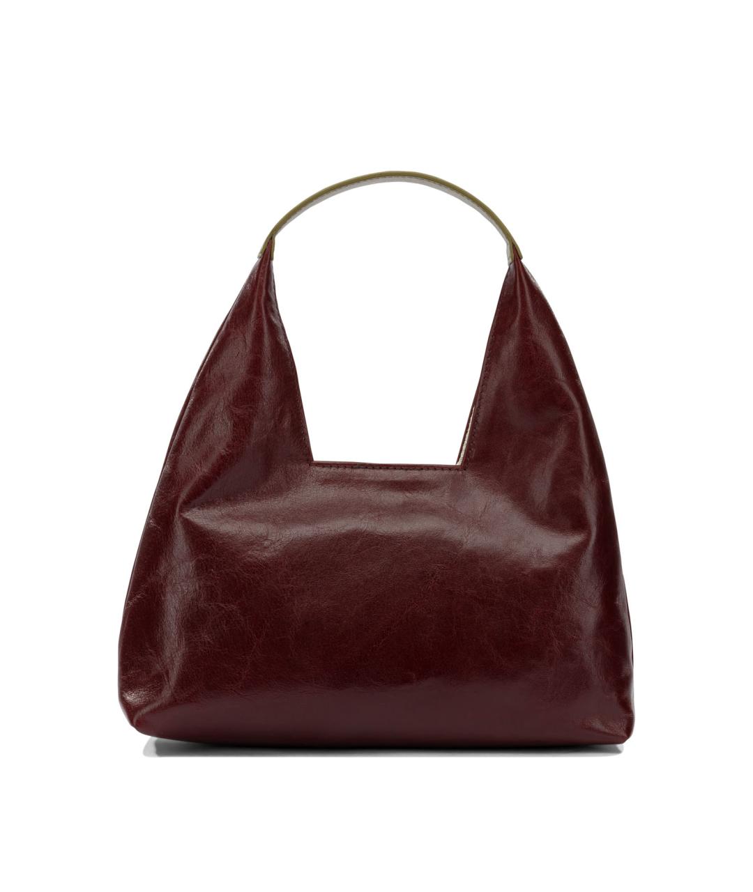 MARNI Бордовая кожаная сумка через плечо, фото 3